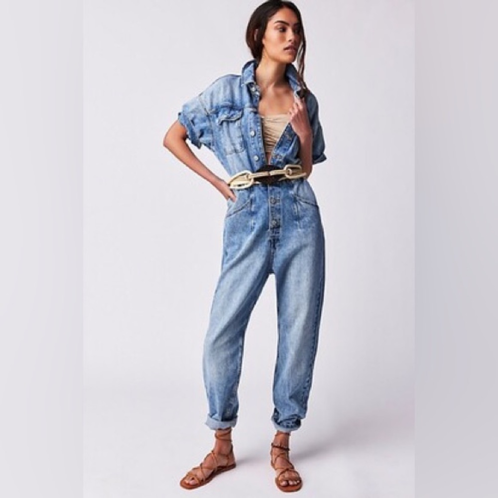 Free People Denim Blue Jumpsuit - Picture 8 of 13